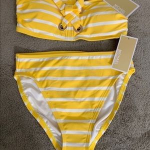 Michael Kors Yellow XS 2pc Swimsuit. NWT